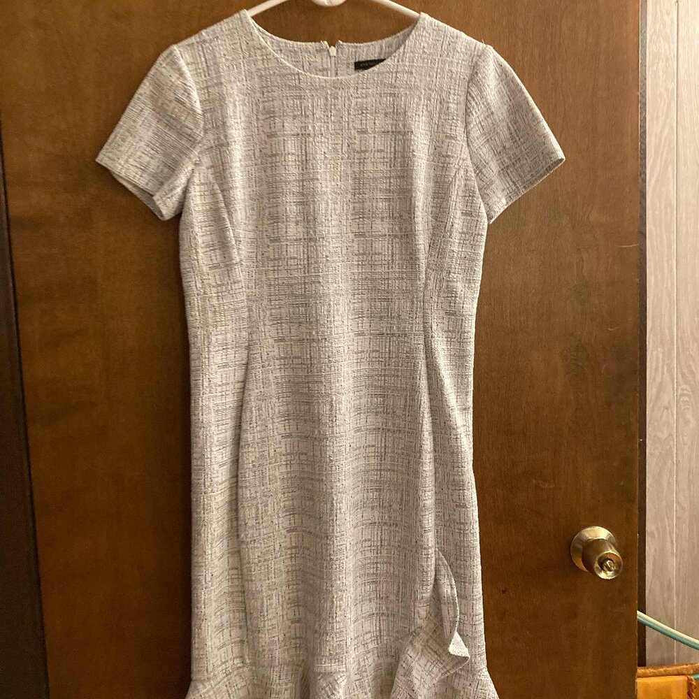Ann Taylor tweed ruffle dress